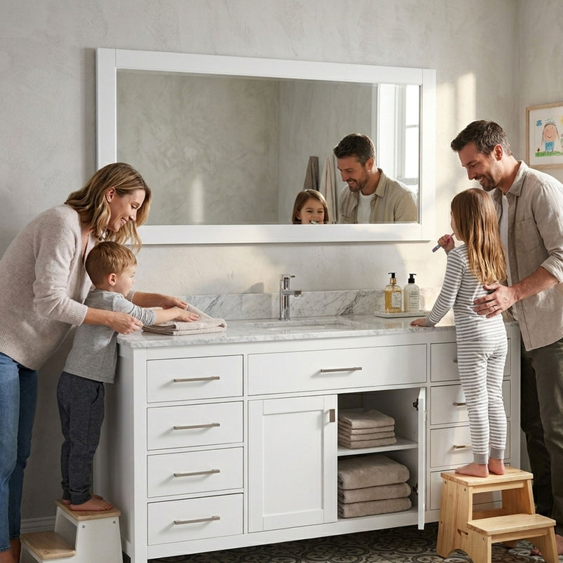 FROST Set mobilier baie, mască lavoar, lavoar, top, oglindă