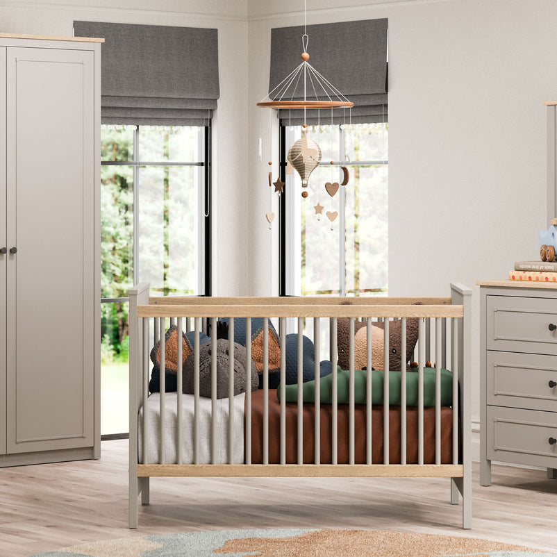 MOONSTONE Pat bebe, 70x140cm, convertibil in junior, somieră reglabilă inclusă