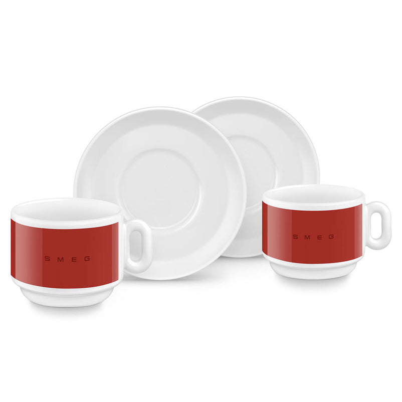 SMEG Set cești și farfurioare