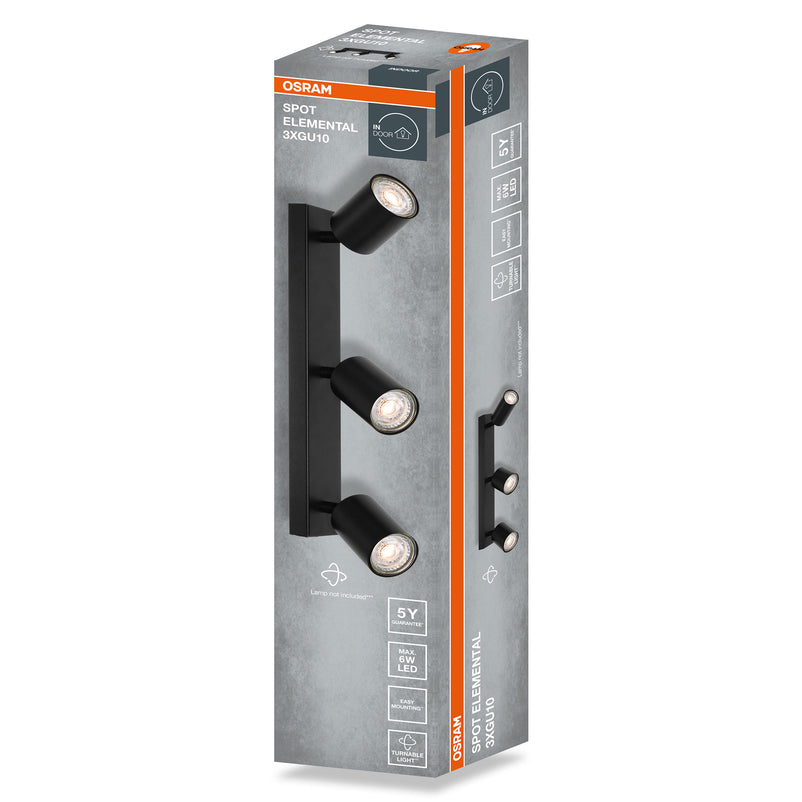 ELEMENTAL Plafonieră 3x6W GU10