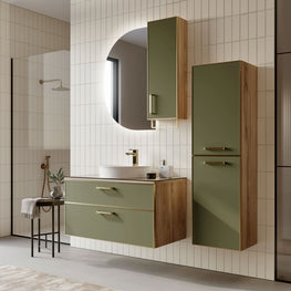 SALERNO Set mobilier baie, mască lavoar, lavoar, dulap baie, oglindă