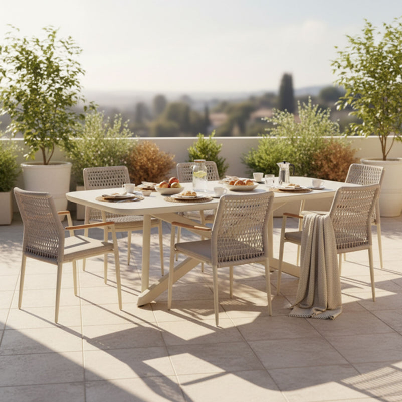PERUGIA/SALERNO Set mobilier terasă/grădină, 6 scaune și masă