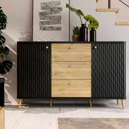 SANDBERG Bufet 2 uși, 3 sertare