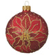 POINSETTIA Set 3 globuri, sticlă