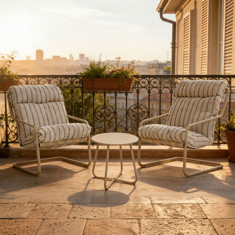 KORO Set mobilier terasă/grădină, 2 fotolii și măsuță
