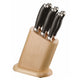 WOODEN Set 6 cuțite friptură cu suport