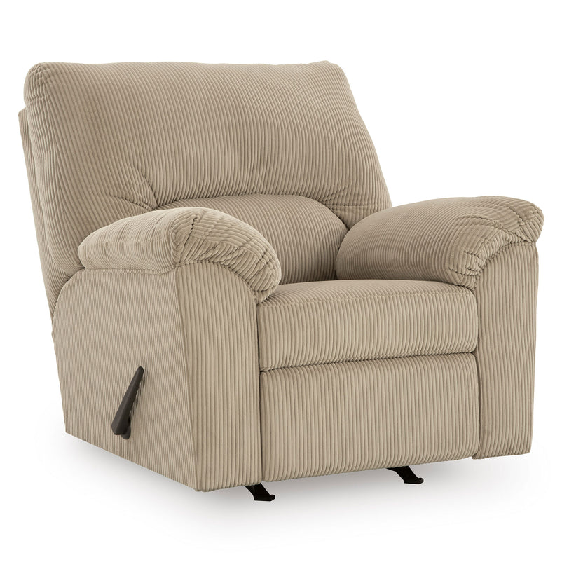 RAYAS Fotoliu cu recliner manual și balans, stofă