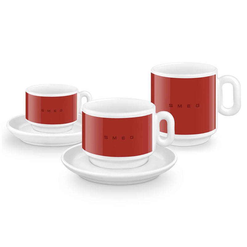 SMEG Set cești și farfurioare