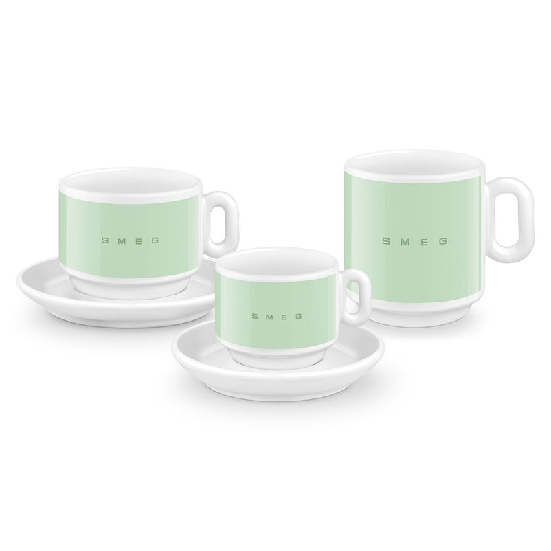 SMEG Set cești și farfurioare