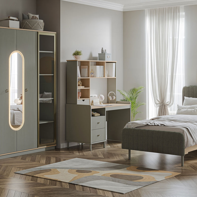 CHANTAL Birou copii, 2 sertare și suprapozabil 5 nișe