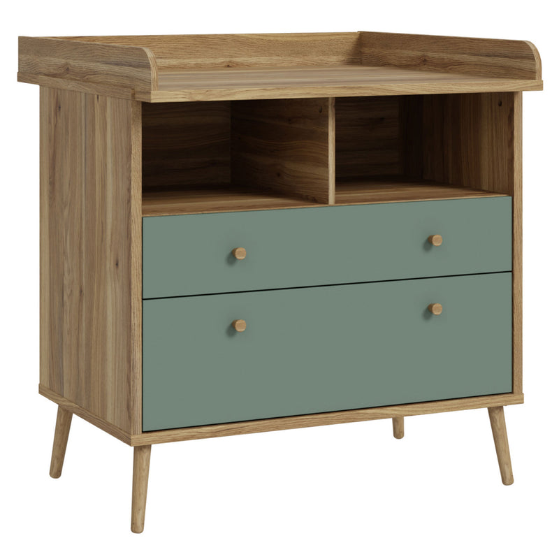 MIRACLE Comodă copii, 2 sertare, nișă și suport de înfășat