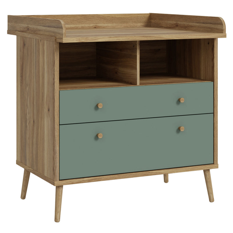 MIRACLE Comodă copii, 2 sertare, nișă și suport de înfășat