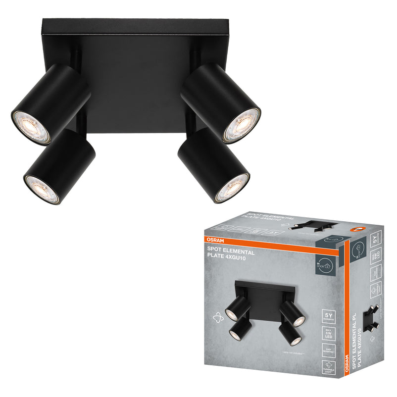 ELEMENTAL Plafonieră 4x6W GU10