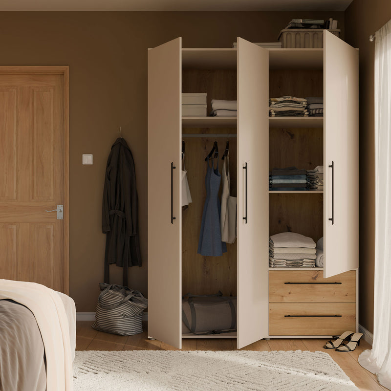 NATE Dulap 3 uși, 2 sertare