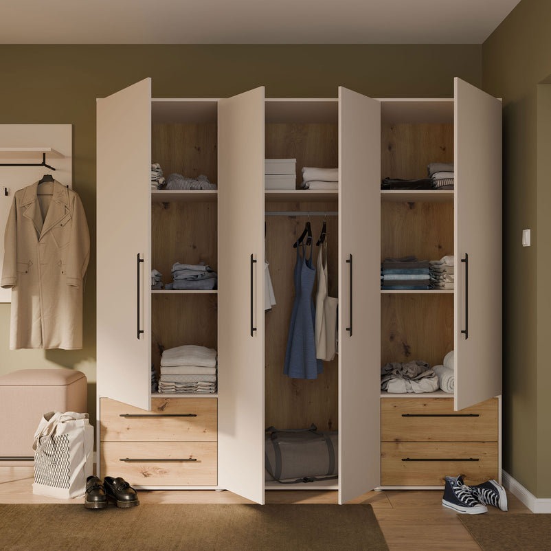 NATE Dulap 4 uși, 4 sertare