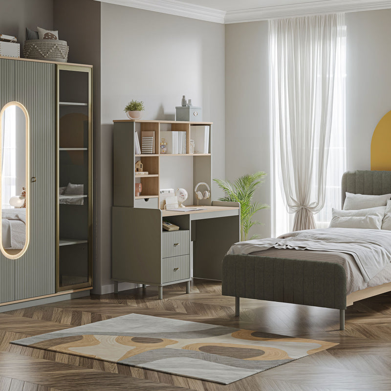 CHANTAL Comodă copii, 3 sertare și oglindă