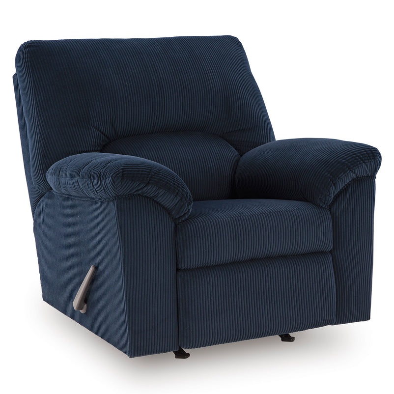 RAYAS Fotoliu cu recliner manual și balans, stofă