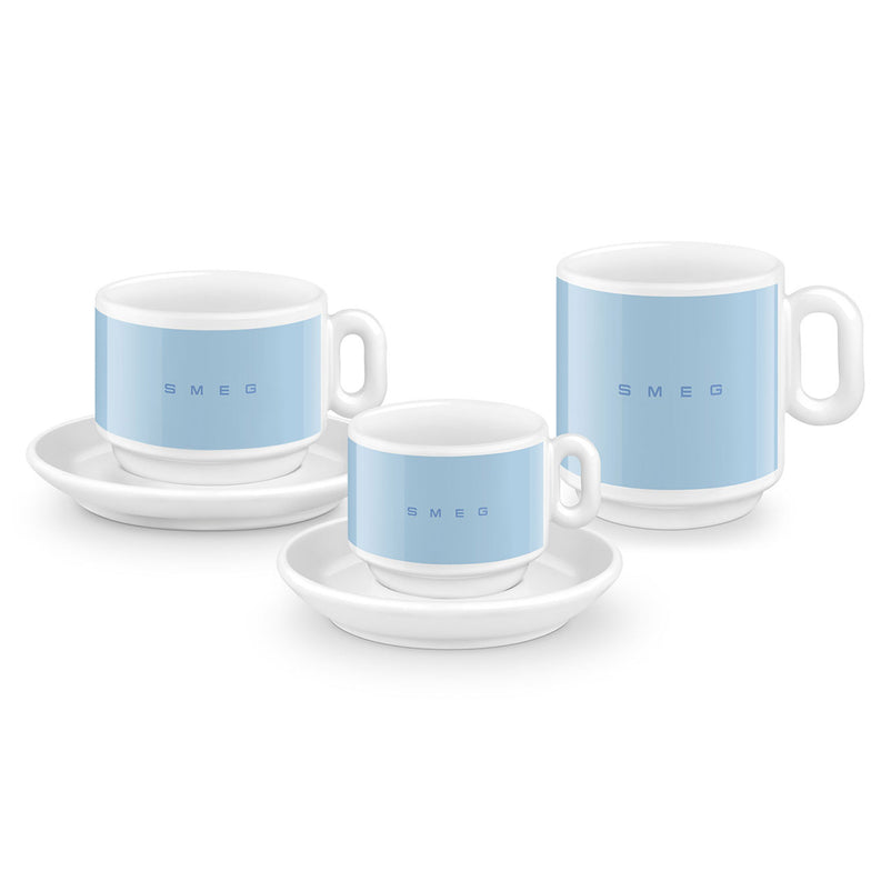 SMEG Set cești și farfurioare