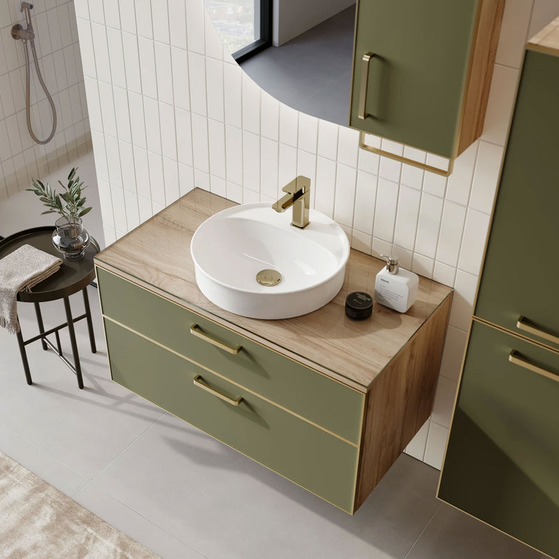 SALERNO Set mobilier baie, mască lavoar, lavoar, dulap baie, oglindă