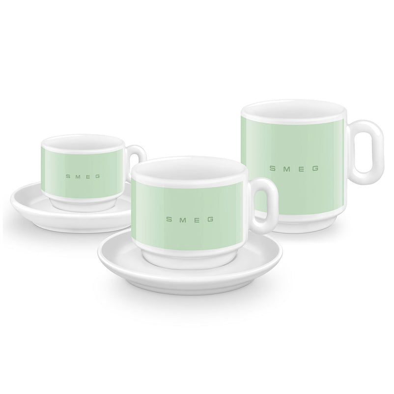 SMEG Set cești și farfurioare