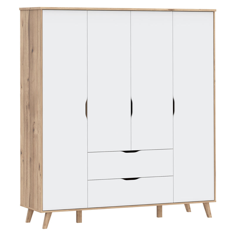 RIGA Dulap 4 uși, 2 sertare