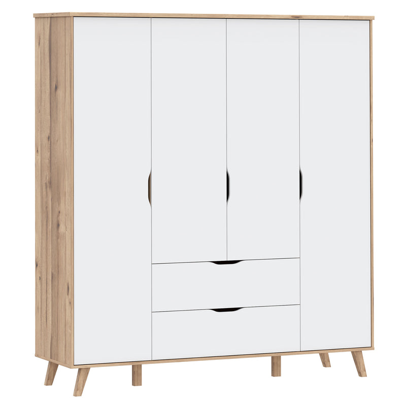 RIGA Dulap 4 uși, 2 sertare