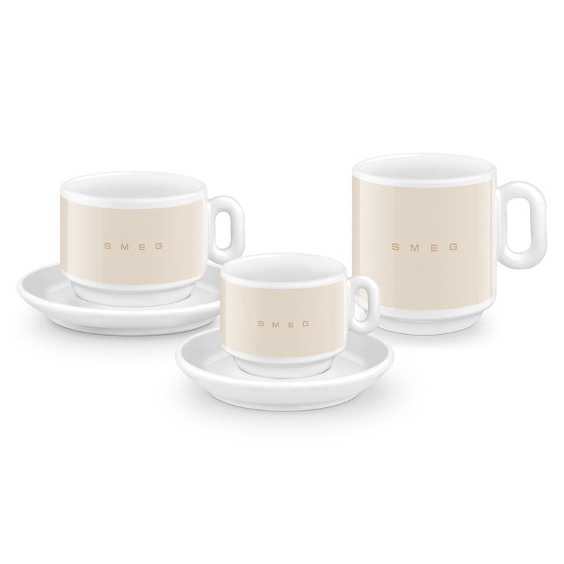 SMEG Set cești și farfurioare