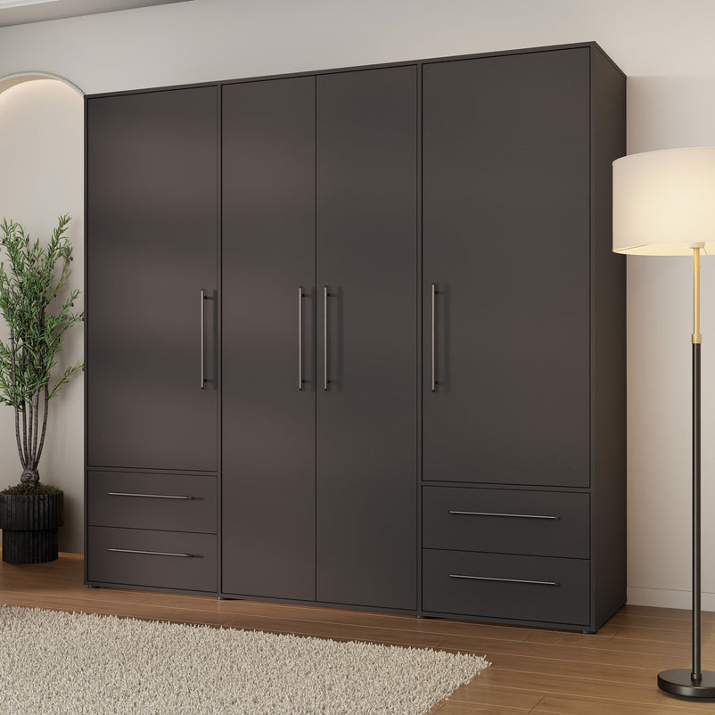 NATE Dulap 4 uși, 4 sertare