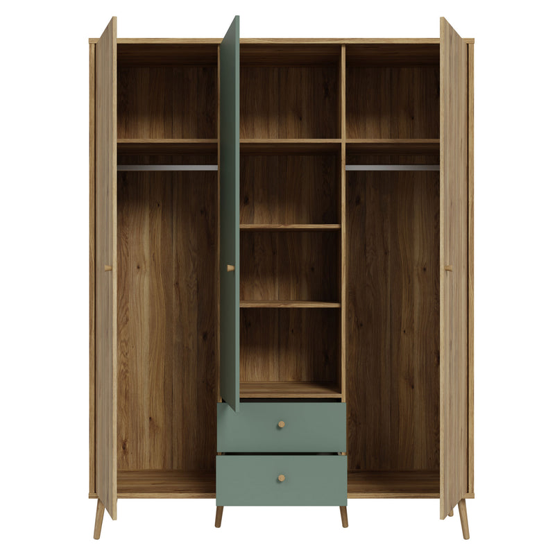 MIRACLE Dulap copii, 3 uși, 2 sertare