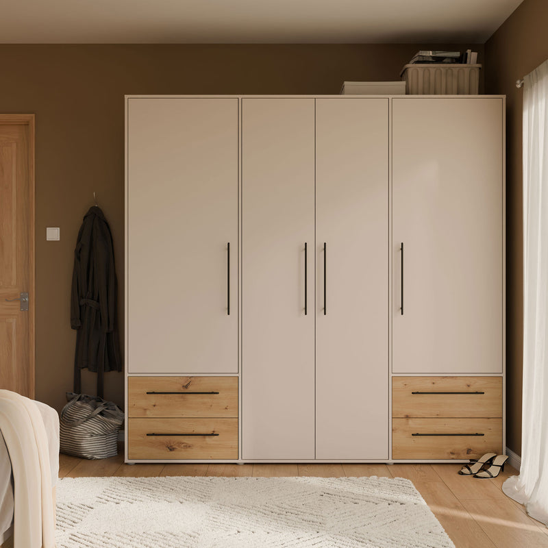 NATE Dulap 4 uși, 4 sertare