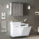 DUBAI Set mobilier baie, mască lavoar, lavoar ceramică și dulap baie suspendat cu oglindă