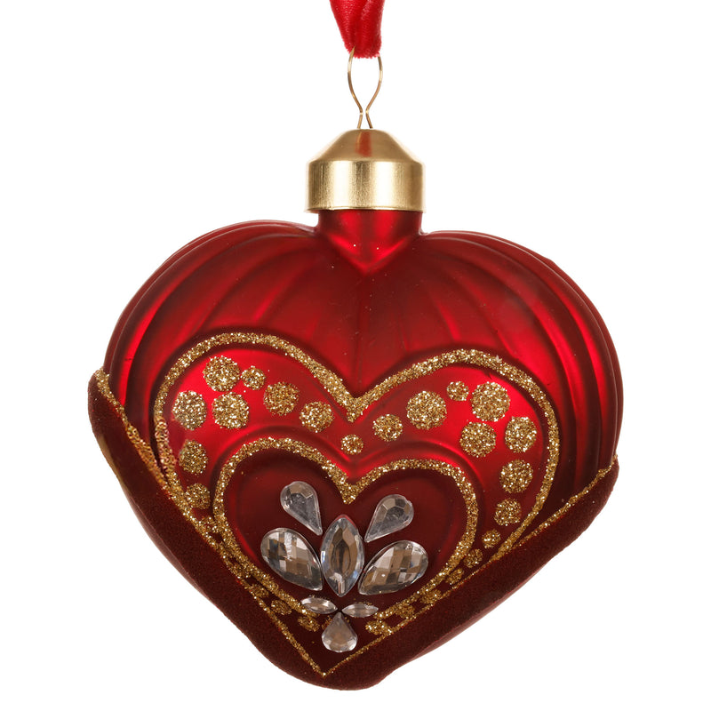 HEARTS Set 3 globuri, sticlă, D.8cm