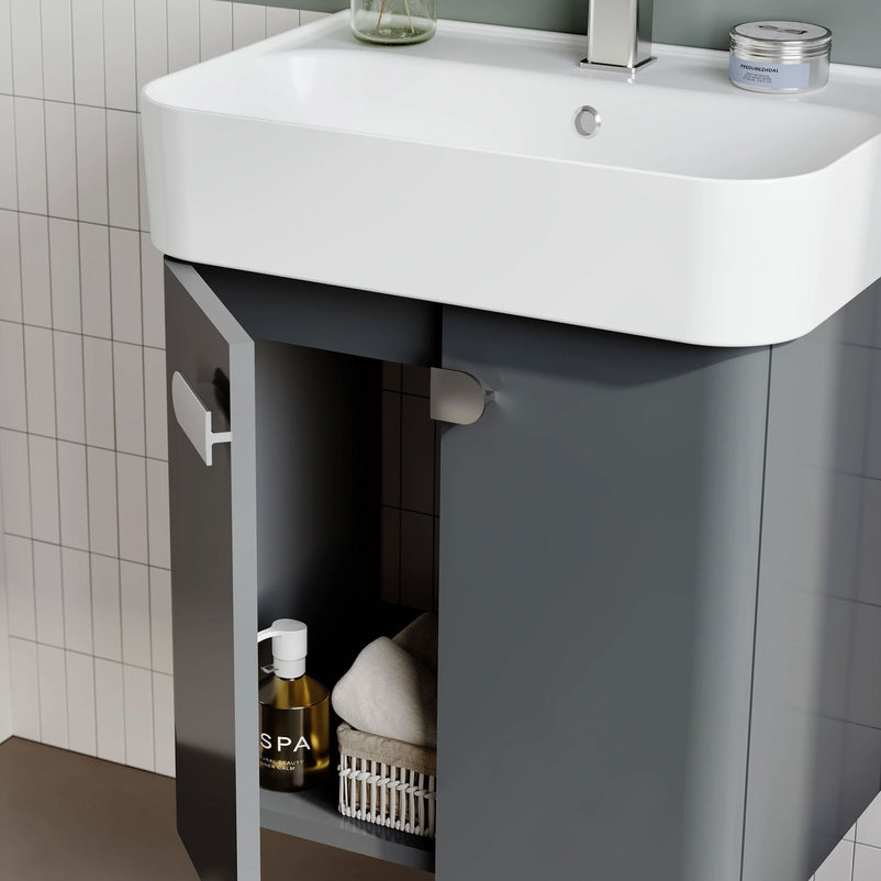 ORBIT Set mobilier baie, mască lavoar, dulap suspendat cu oglindă și lavoar