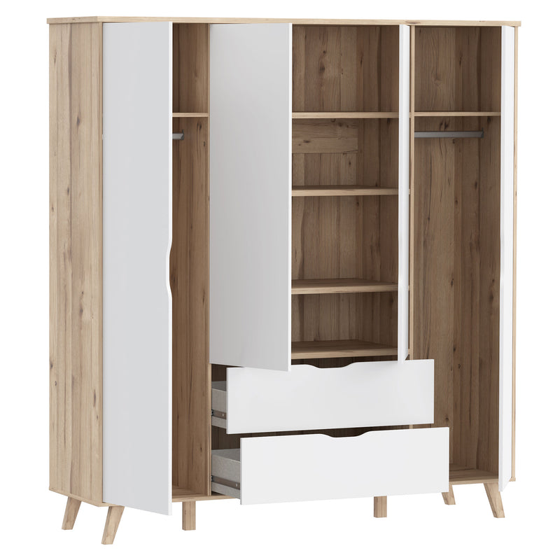 RIGA Dulap 4 uși, 2 sertare