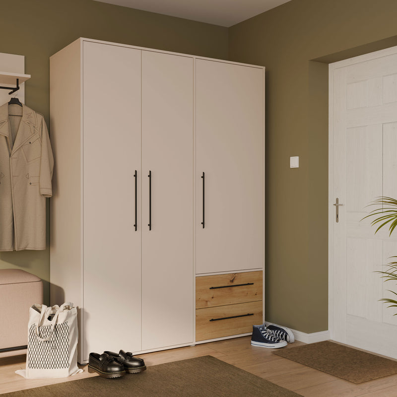 NATE Dulap 3 uși, 2 sertare