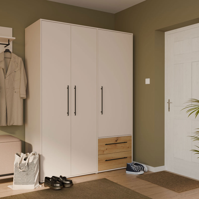 NATE Dulap 3 uși, 2 sertare