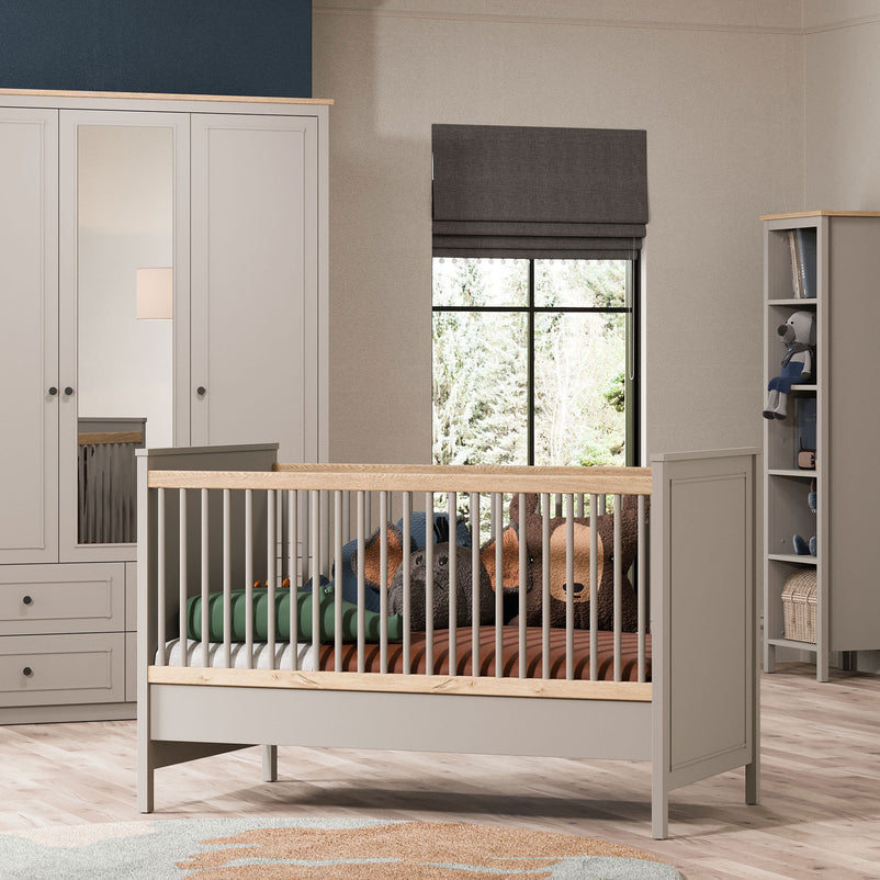 MOONSTONE Pat bebe, 70x140cm, convertibil in junior, somieră reglabilă inclusă