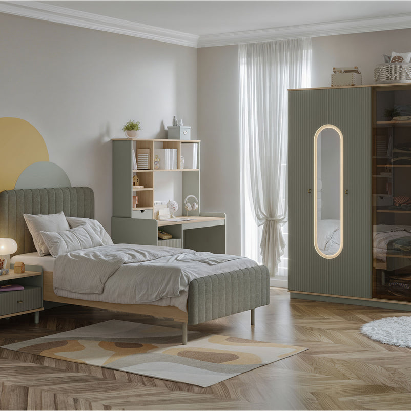 CHANTAL Comodă copii, 3 sertare și oglindă