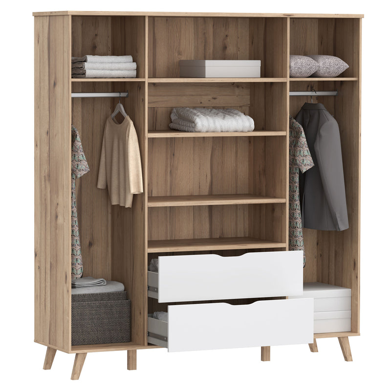 RIGA Dulap 4 uși, 2 sertare