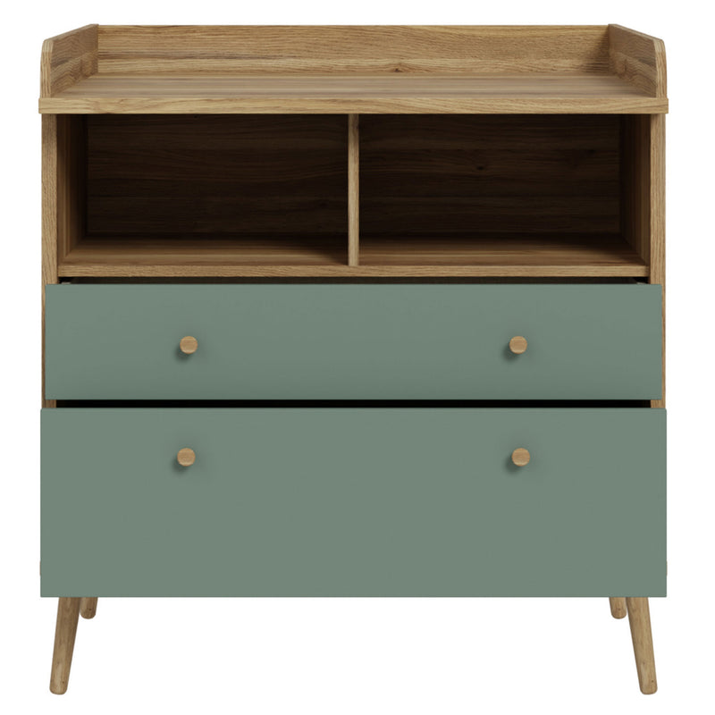 MIRACLE Comodă copii, 2 sertare, nișă și suport de înfășat