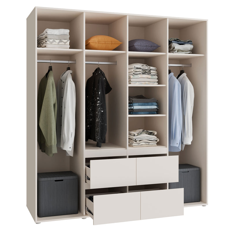 KASPAR Dulap 4 uși, 4 sertare