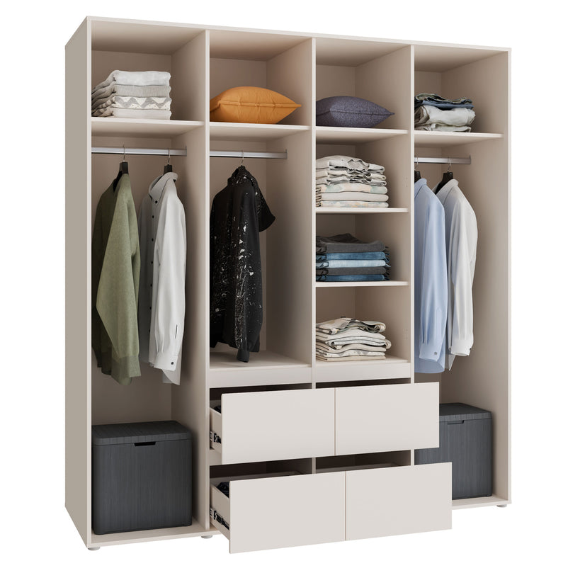 KASPAR Dulap 4 uși, 4 sertare