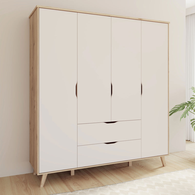 RIGA Dulap 4 uși, 2 sertare