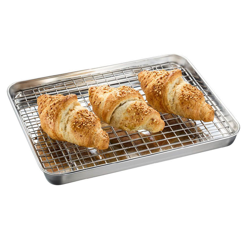VARIADO Tavă cuptor cu grătar de răcire, inox, L.31.5cm