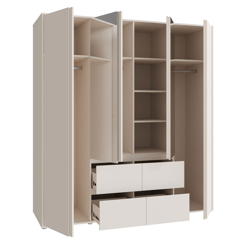 KASPAR Dulap 4 uși, 4 sertare