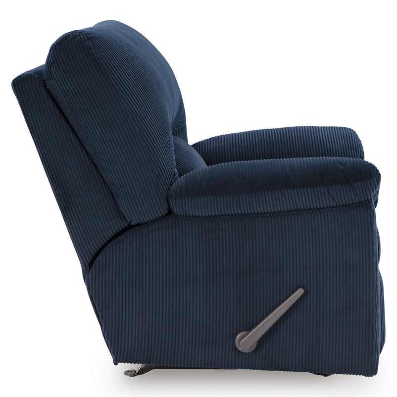 RAYAS Fotoliu cu recliner manual și balans, stofă