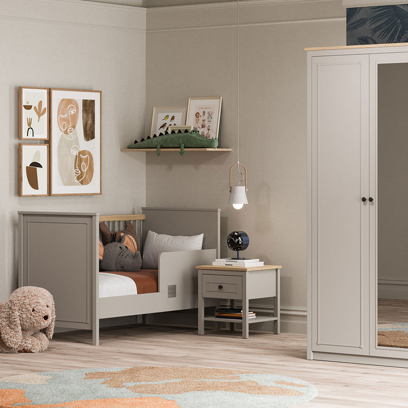 MOONSTONE Pat bebe, 70x140cm, convertibil in junior, somieră reglabilă inclusă