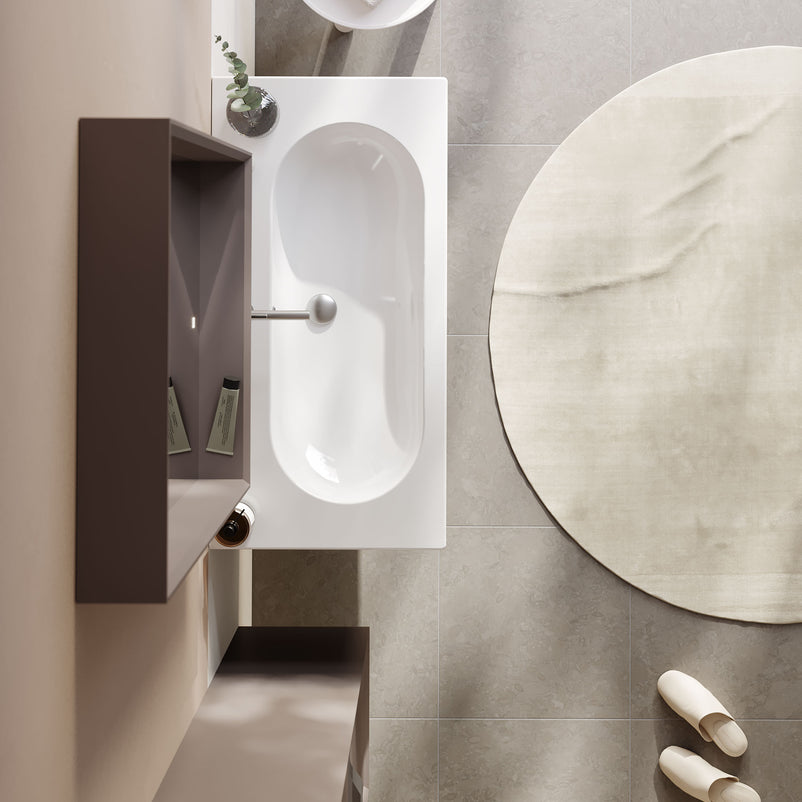CLAY Set mobilier baie, mască lavoar, lavoar, oglindă, dulap