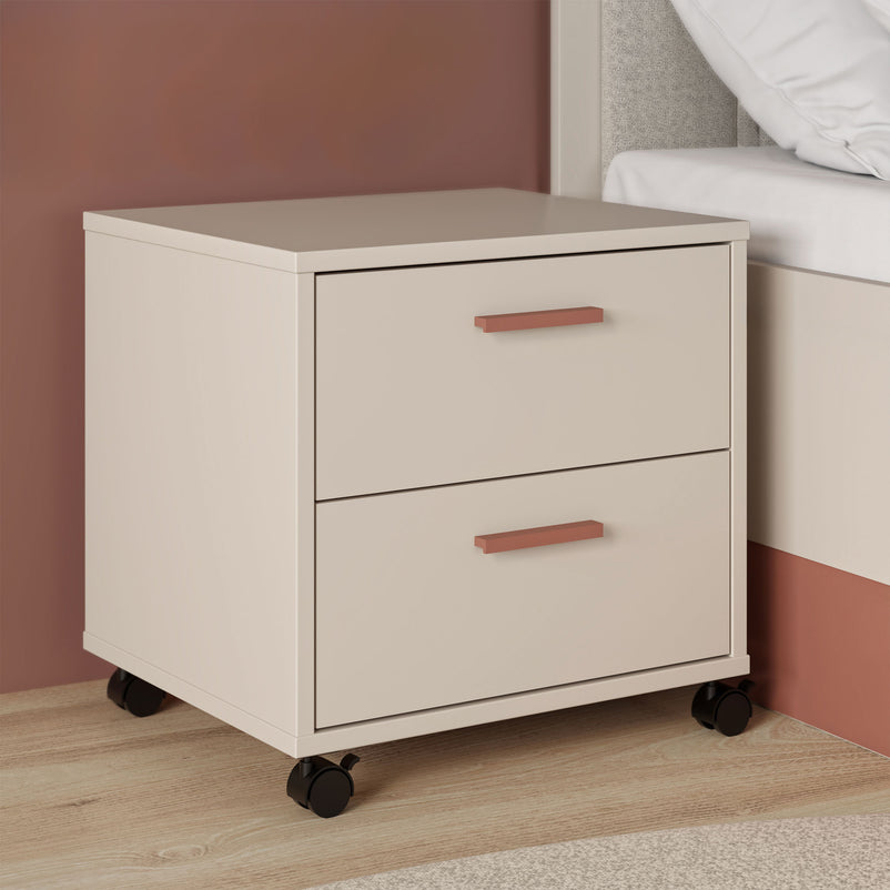 ROSELYN Noptieră mobilă copii, 2 sertare