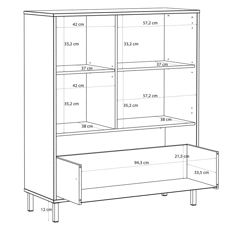 ROSELYN Comodă copii, 1 ușă, 1 sertar